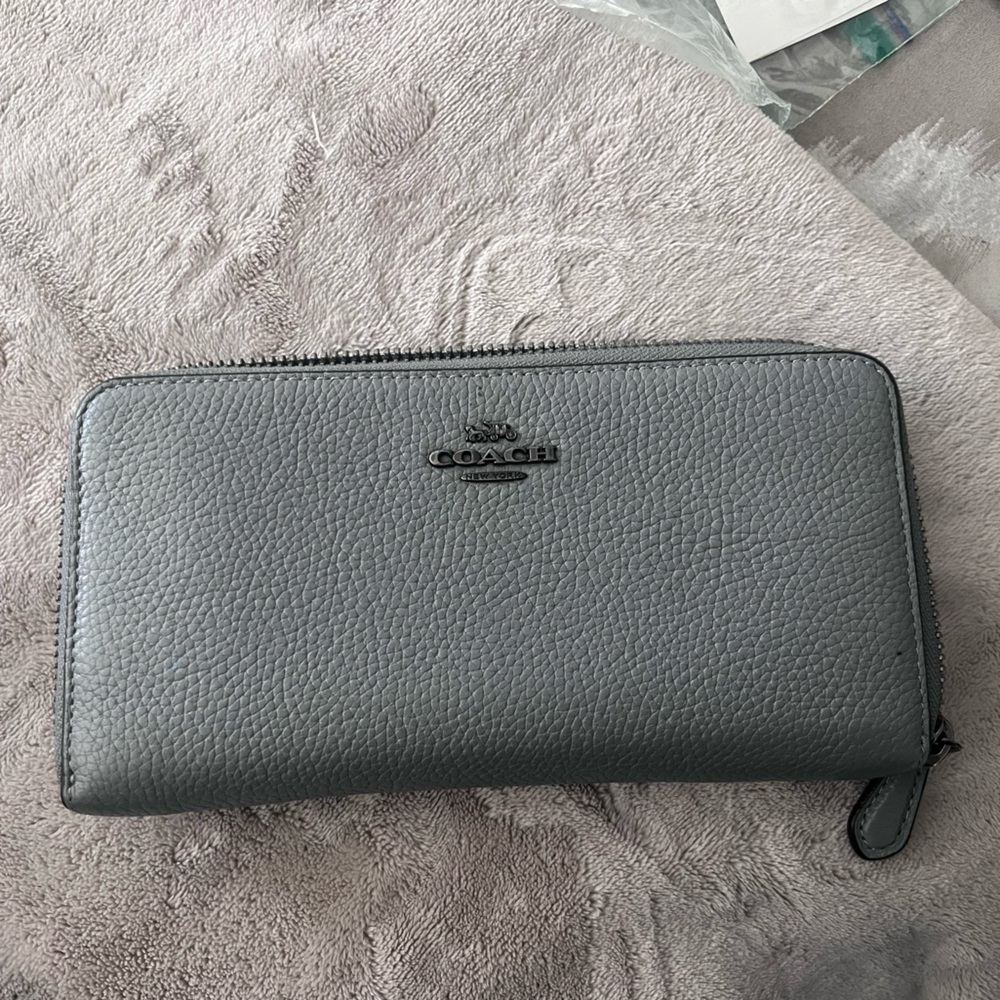 Coach Charcoal Leather Wallet